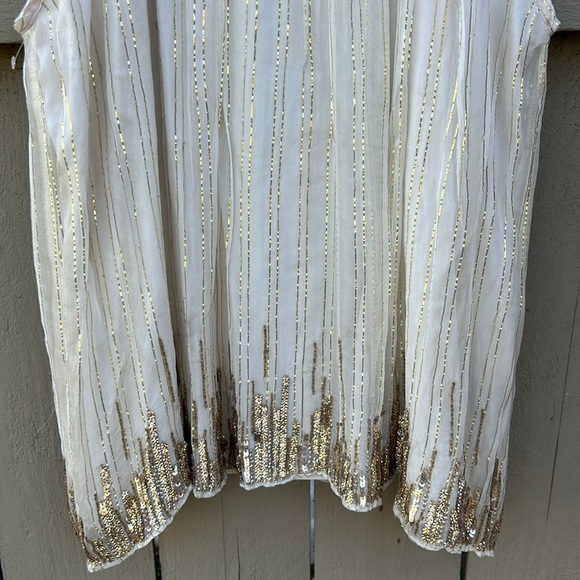 NWT Ranna Gill Anthropologie Elegant Beaded Tank Top Sequins Sz Large - Picture 2 of 9